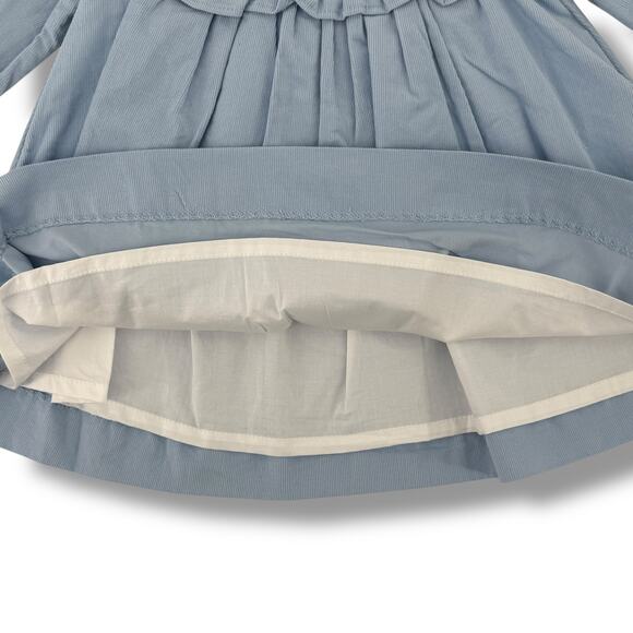 Edgehill Collection Blue Corduroy Dress Set Baby Girl Sz 12M Velvety Bow Bloomer - Picture 4 of 6